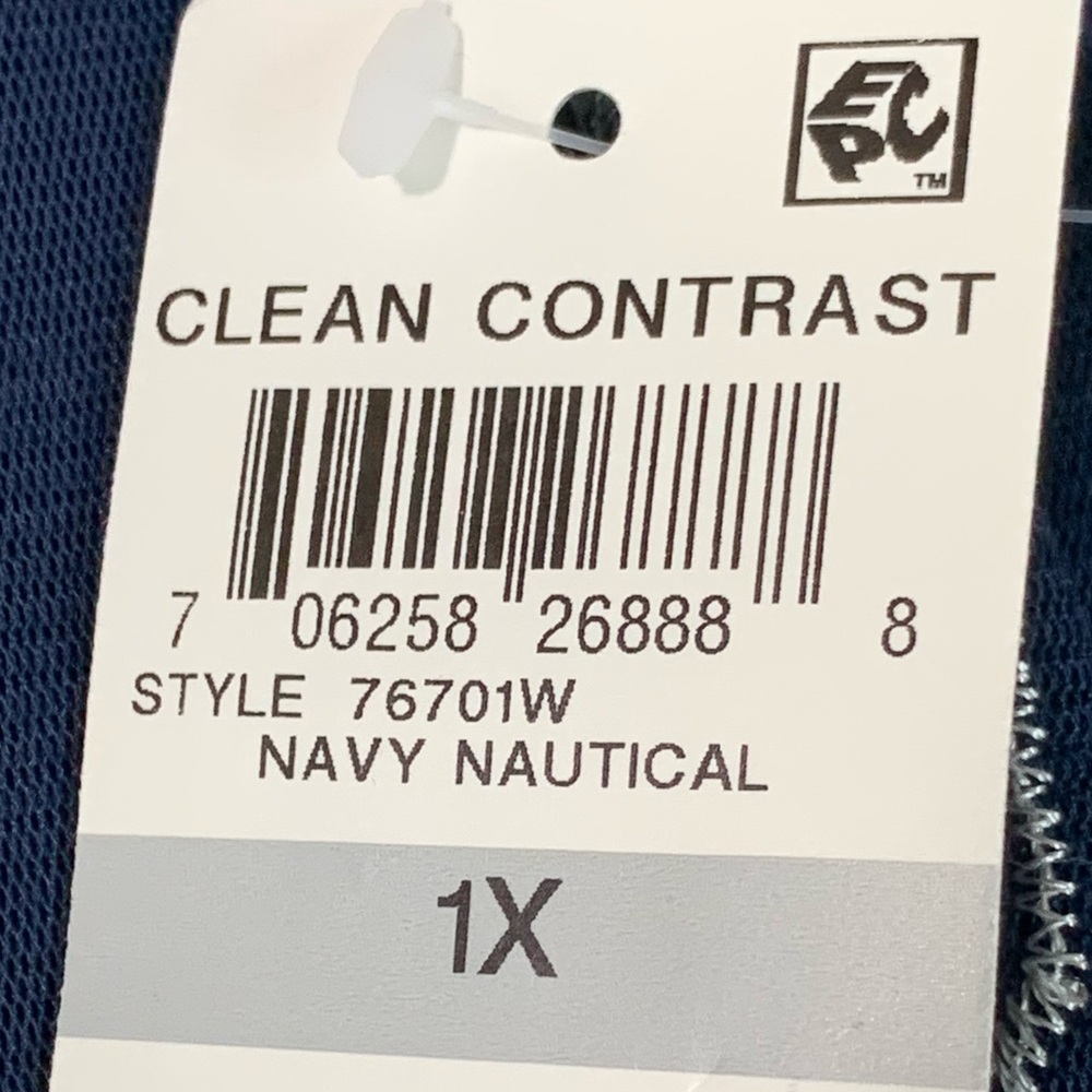 ALFANI Blouse Navy Nautical Embroidered blue ruffle Bell Sleeves Plus Sz 1X NWT - Picture 8 of 9